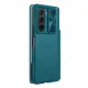 [RETURNED ITEM] Leather Case with Flip and Camera Protector for Samsung Galaxy Z Fold 5 Nillkin Qin Leather Pro - Green