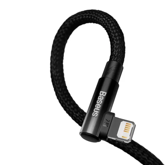 [RETURNED ITEM] MVP 2 Elbow angled cable with side USB / Lightning plug 2m 2.4A black (CAVP000101)
