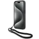 BMW Signature Leather Wordmark Cord case for iPhone 15 Pro - black
