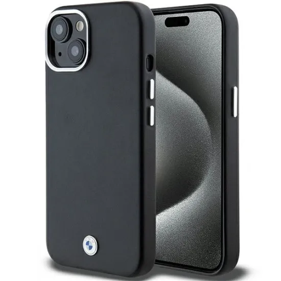 BMW Signature Wrapped Metal MagSafe Case for iPhone 15/14/13 - Black