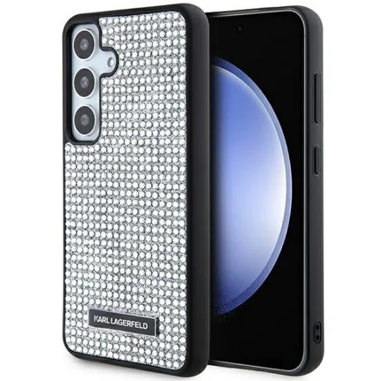Karl Lagerfeld Rhinestone Metal Logo case for Samsung Galaxy S24 - silver