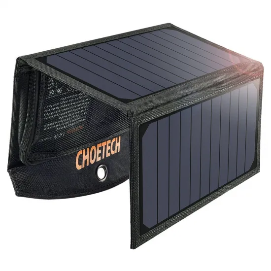 [RETURNED ITEM] Choetech solar charger USB foldable solar charger 19W 2x USB black (SC001)