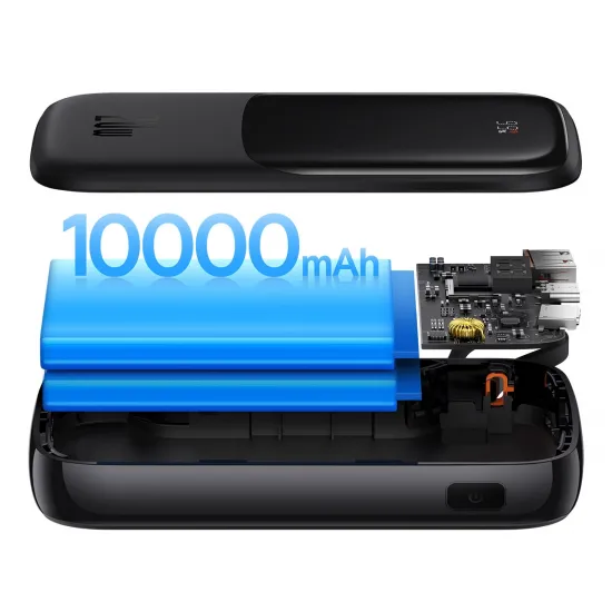 [RETURNED ITEM] Powerbank 10000mAh 20W Baseus Qpow Pro Overseas Edition + USB C 3A Cable - Black