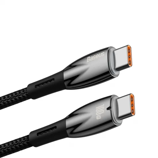 [RETURNED ITEM] Baseus Glimmer Series Fast Charging Cable USB-C 480Mbps PD 100W 2m Black