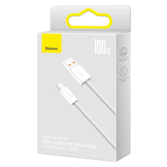 Baseus Dynamic Series USB - USB Type C cable 100W 2m white (CALD000702)
