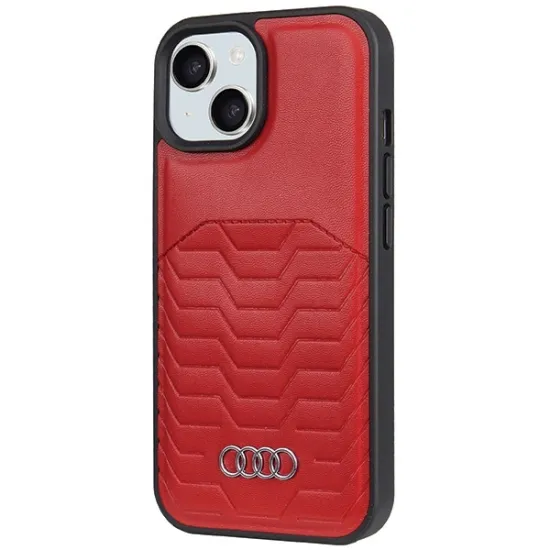 Audi Synthetic Leather Case with MagSafe for iPhone 15 Plus / 14 Plus - Red