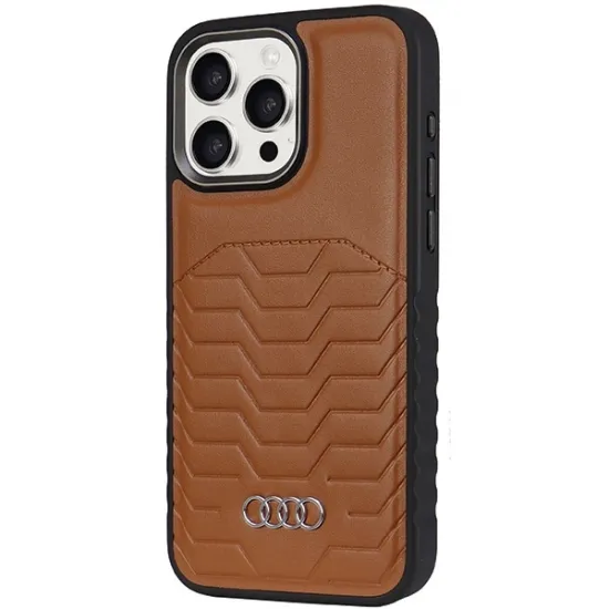 Audi Synthetic Leather case with MagSafe for iPhone 15 Pro - brown