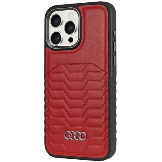 Audi Synthetic Leather case with MagSafe for iPhone 15 Pro Max - red