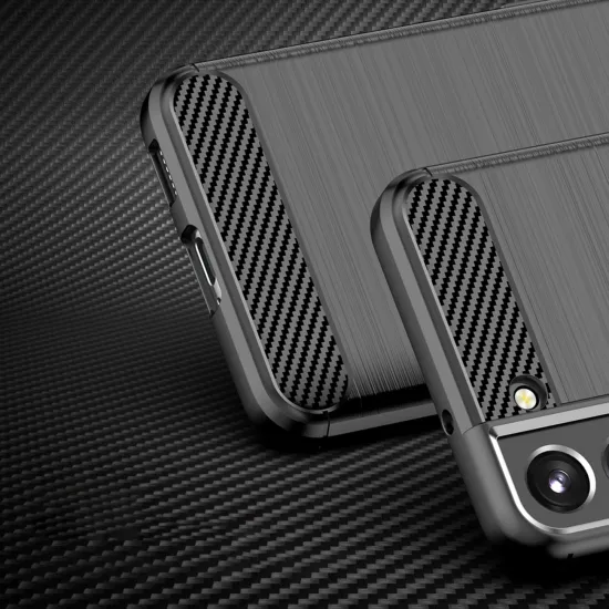 [RETURNED ITEM] Carbon Case Flexible TPU Cover for Samsung Galaxy S22 + (S22 Plus) black
