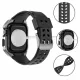 [RETURNED ITEM] Kingxbar CYF136 2in1 Rugged Case for Apple Watch SE, 6, 5, 4 (44 mm) Stainless Steel with Strap Silver