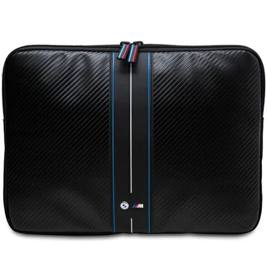 BMW Carbon &amp; Blue Stripe sleeve for a 14&quot; laptop - black