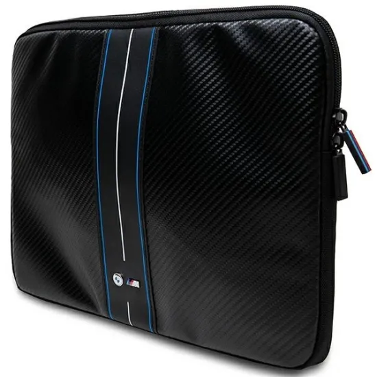 BMW Carbon &amp; Blue Stripe sleeve for a 14&quot; laptop - black