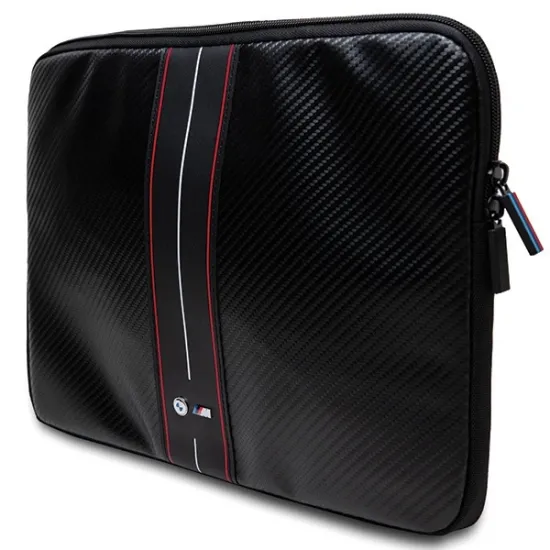 BMW Carbon &amp; Red Stripe sleeve for a 16&quot; laptop - black