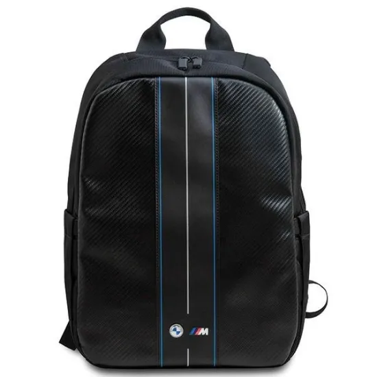 BMW Carbon &amp; Blue Stripe backpack for a 16&quot; laptop - black