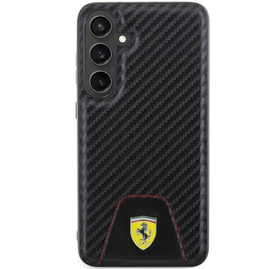 Ferrari Carbon Stitched Bottom case for Samsung Galaxy S24+ - black