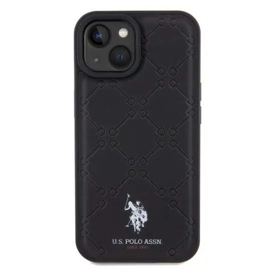 US Polo Assn. Case Yoke Pattern for iPhone 15 / 14 / 13 - black