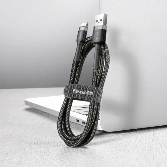 Baseus Cafule Cable durable nylon cable USB / USB-C QC3.0 3A 0.5M black-gray (CATKLF-AG1)