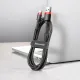 Baseus Cafule USB-A / USB-C QC 3.0 3A cable 1 m - black and red