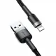 Baseus Cafule Cable durable nylon cable USB / Lightning QC3.0 2.4A 1M black-gray (CALKLF-BG1)