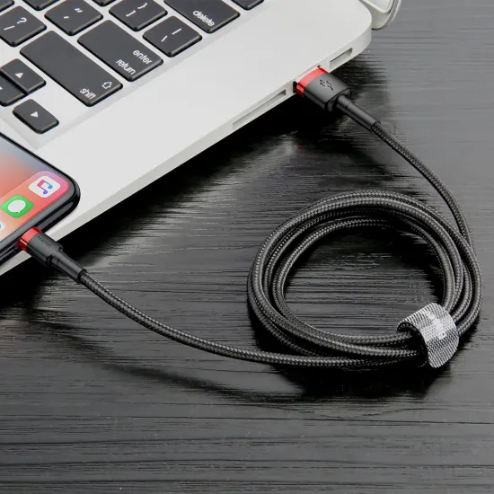 Baseus Cafule USB-A / Lightning 1.5A QC 3.0 cable 2 m - black and red