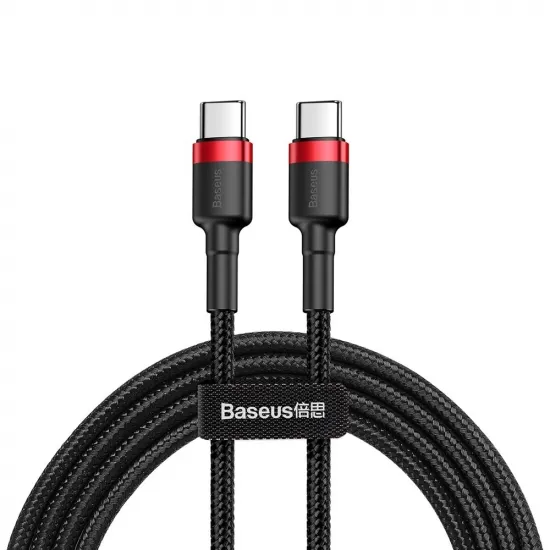 Baseus CATKLF-H91 USB-C - USB-C PD QC cable 60W 3A 480Mb/s 2m - black and red
