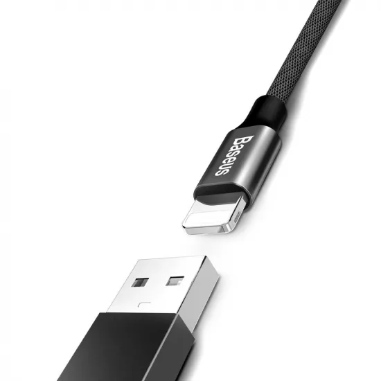Baseus Yiven fabric braided cable USB / Lightning 1.8M black (CALYW-A01)