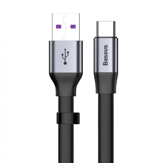 Baseus Simple flat cable USB cable / USB Type C SuperCharge 5A 40W Quick Charge 3.0 QC 3.0 23cm gray (CATMBJ-BG1)