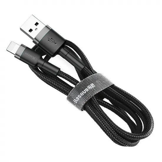 Baseus Cafule Cable durable nylon cable USB / Lightning QC3.0 2A 3M black-gray (CALKLF-RG1)