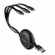 Baseus Golden Loop 3in1 extendable cable USB - micro USB / Lightning / USB-C 3.5A 35cm - 120cm black (CAMLT-JH01)