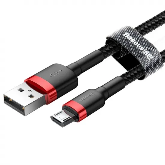 Baseus Cafule Cable durable nylon cable USB / micro USB 2A 3M black-red (CAMKLF-H91)