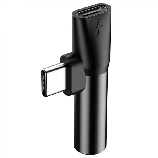 Baseus Audio Converter L41 adapter from USB-C to USB-C port + 3.5 mm headphone jack black (CATL41-01)