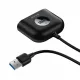 Baseus Square round 4 in 1 USB HUB Adapter (USB3.0 TO USB3.0 * 1 + USB2.0 * 3) 1m Black (CAHUB-AY01)