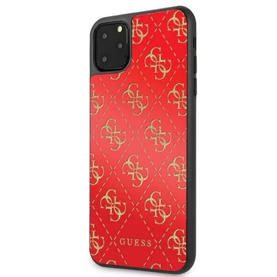 Guess GUHCN654GGPRE iPhone 11 Pro Max red/red hard case 4G Double Layer Glitter
