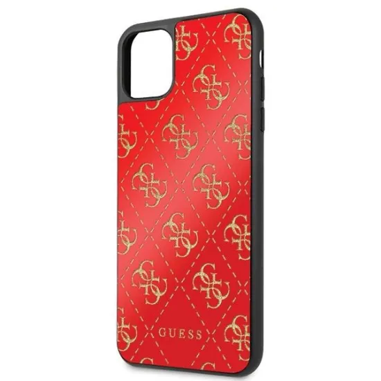 Guess GUHCN654GGPRE iPhone 11 Pro Max red/red hard case 4G Double Layer Glitter