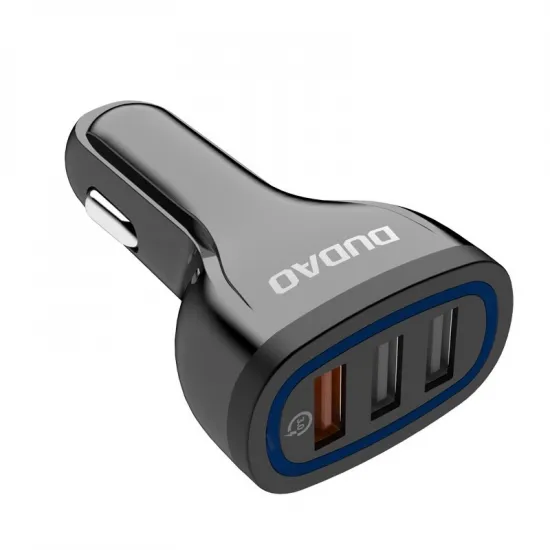 Dudao Autoladegerät Quick Charge Quick Charge 3.0 QC3.0 2.4A 18W 3x USB Schwarz (R7S schwarz)