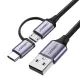 Ugreen Kabel 2in1 USB - Micro USB / USB Type C Kabel 1m 2.4A schwarz (30875)