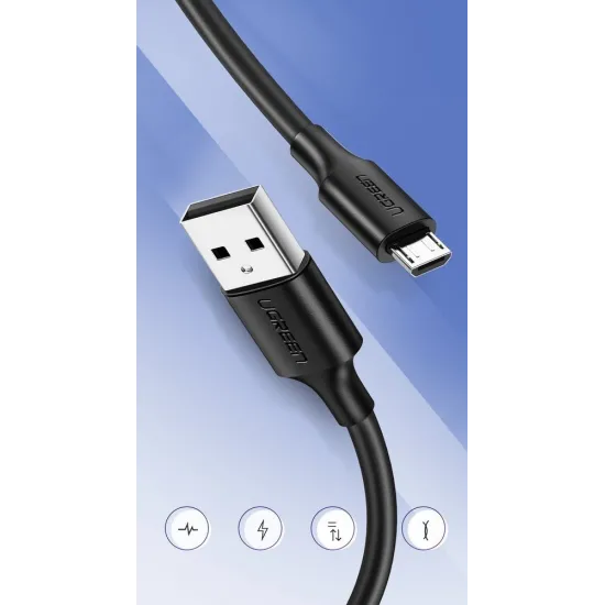 Ugreen Kabel USB - Micro USB 2A 2m schwarzes Kabel (60138)