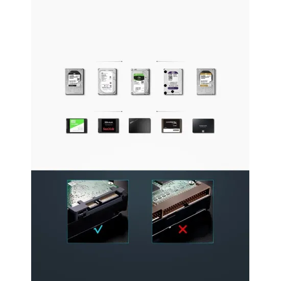 Ugreen Festplattenschacht SATA 3.5' Festplattengehäuse USB 3.0 schwarz (50422)