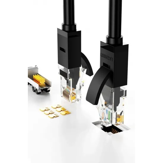 Ugreen Kabel Internet Netzwerkkabel Ethernet Patchkabel RJ45 Cat 6 UTP 1000Mbps 2m schwarz (20160)
