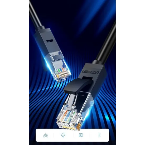 Ugreen Kabel Internet Netzwerkkabel Ethernet Patchkabel RJ45 Cat 6 UTP 1000Mbps 5m Schwarz (20162)