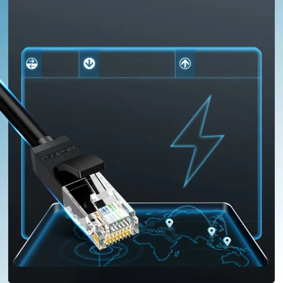 Ugreen Kabel Internet Netzwerkkabel Ethernet Patchkabel RJ45 Cat 6 UTP 1000Mbps 10m schwarz (20164)