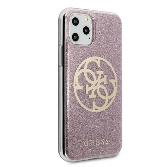 Guess GUHCN65PCUGLPI iPhone 11 Pro Max pink/pink hard case 4G Circle Glitter