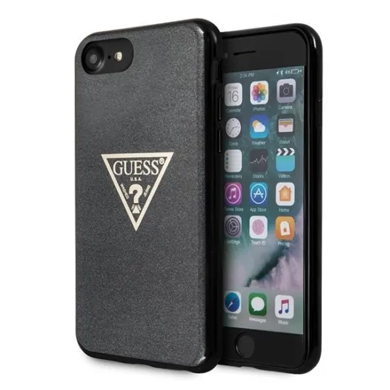 Guess GUHCI8SGTLBK iPhone 7/8/SE 2020 / SE 2022 czarny/black hard case Glitter Triangle
