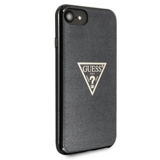 Guess GUHCI8SGTLBK iPhone 7/8/SE 2020 / SE 2022 czarny/black hard case Glitter Triangle