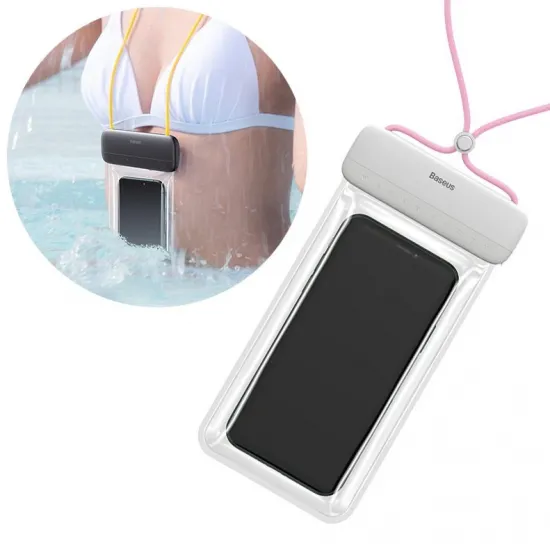Baseus universal waterproof cover phone case (max 7.2&#39;&#39;) for swimming pool IPX8 pink (ACFSD-D24)