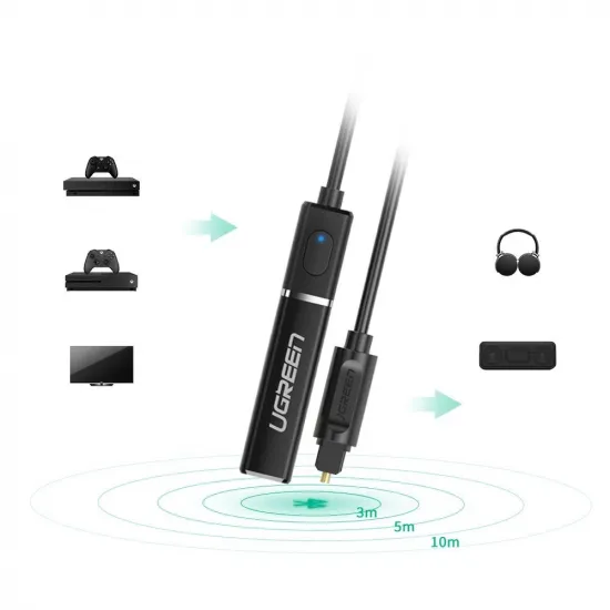 Ugreen Bluetooth 4.2 transmitter Toslink wireless audio adapter black (50213 CM150)
