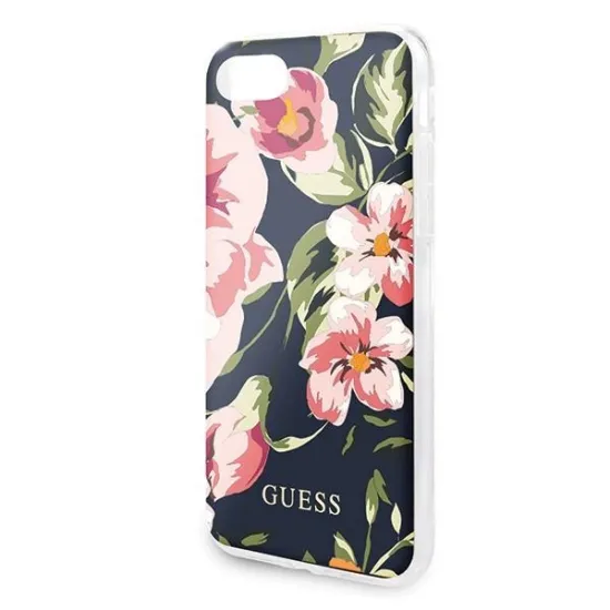 Guess GUHCI8PCUTRFL03 iPhone 7/8/SE 2020 / SE 2022 granatowy/navy N°3 Flower Collection Shiny