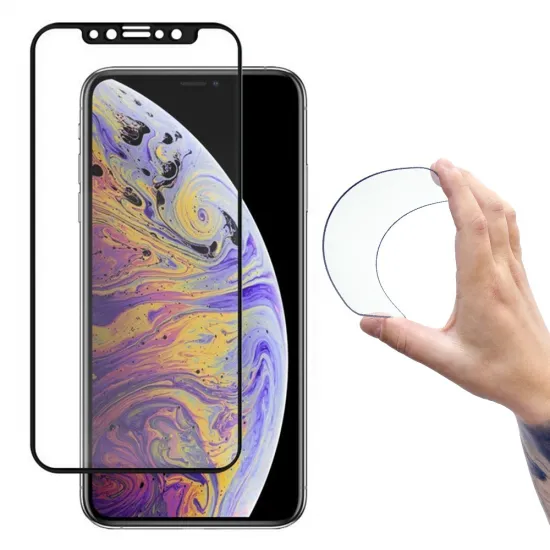 Wozinsky Full Cover Flexi Nano Glasfolie gehärtetes Glas mit Rahmen für iPhone 12 mini schwarz