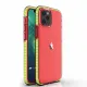 Spring Case clear TPU gel protective cover with colorful frame for iPhone 12 mini yellow