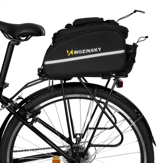 Wozinsky roomy bike carrier bag 35L (rain cover included) black (WBB19BK)